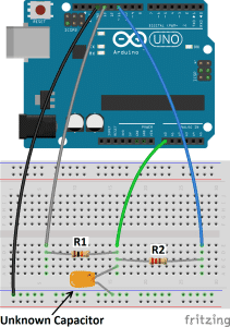 Arduino capacitance meter circuit diagram