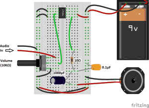 LM386 Minimal Audio amplifier