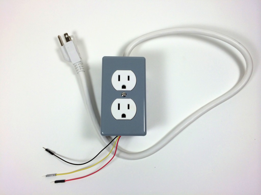 Build an Arduino Controlled Power Outlet - The Completed Electrical Outlet Box Top View
