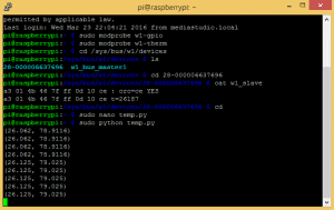 Raspberry Pi DS18B20 Temperature Sensor Tutorial - Temperature Output to SSH Terminal