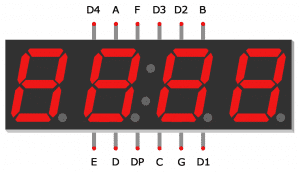 Arduino 7-Segment Tutorial - 4 Digit Display Pin Diagram