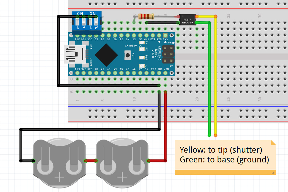 Arduino DSLR Intervalometer - Wiring Diagram