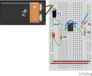 555 Timer Flashing LED