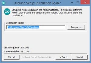 Arduino Setup Installation Folder