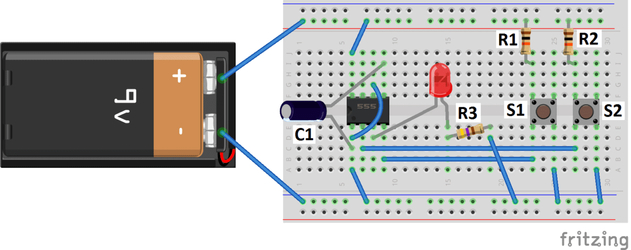 555 Timer Basics – Bistable Mode