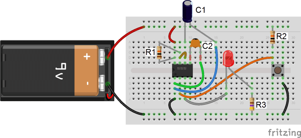 555 Timer Basics - Monostable Mode 10 raspberry pi led wiring diagram 