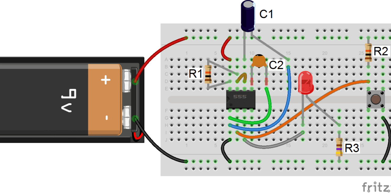 555 Timer Monostable NEW2 One Shot Pulse Circuit Diagram 1280x640