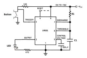 555 Timer Monostable Mode Circuit