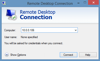 connessione desktop remoto