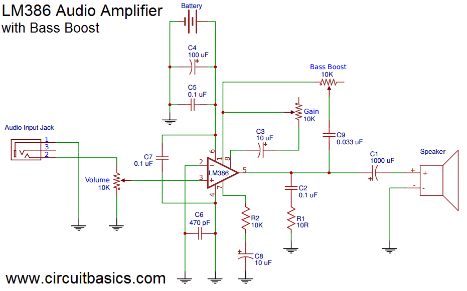 Build A Great Sounding Audio Amplifier With Bass Boost From The Lm386