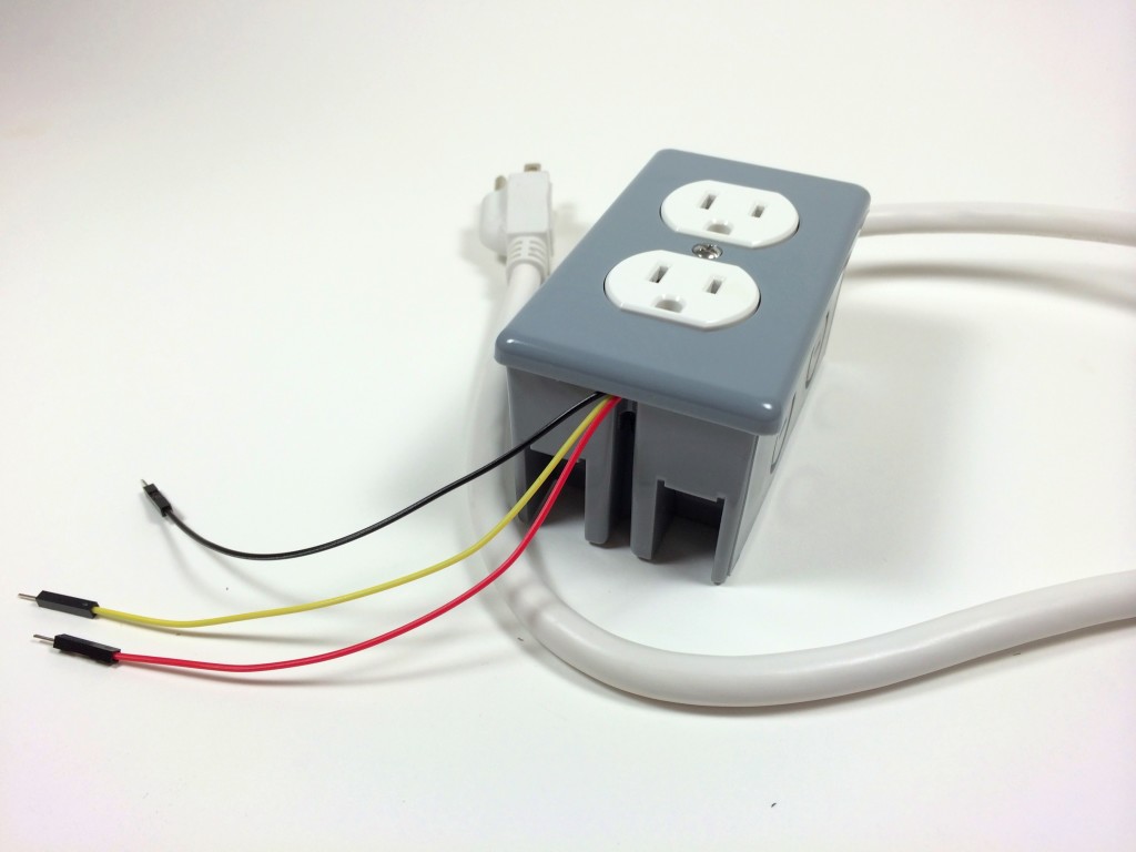 Build an Arduino Controlled Power Outlet - The Completed Electrical Outlet Box Data, 5V and Ground Wires