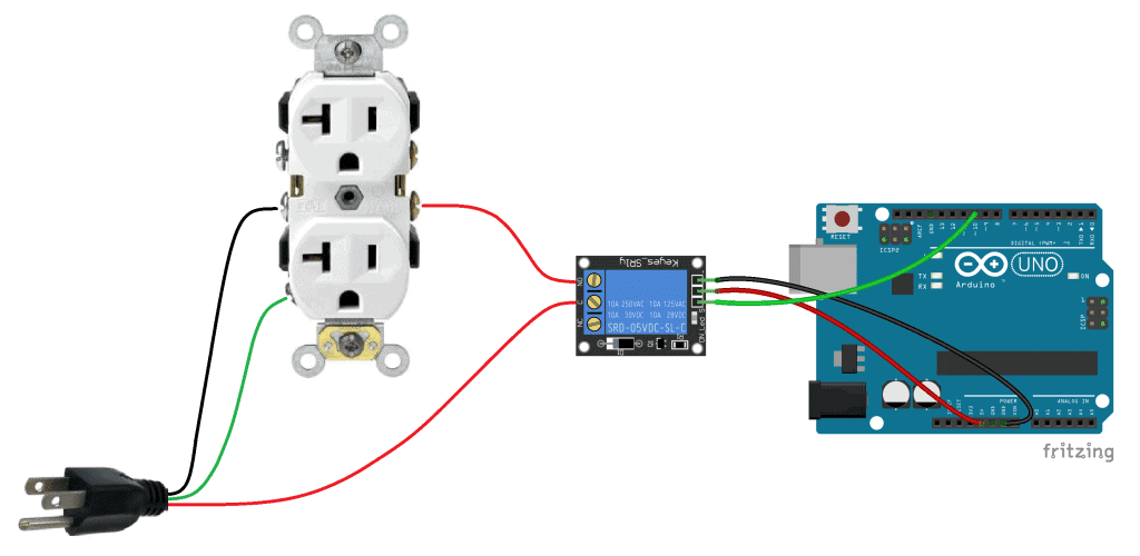 Arduino Controlled Power Outlet Basic Diagram