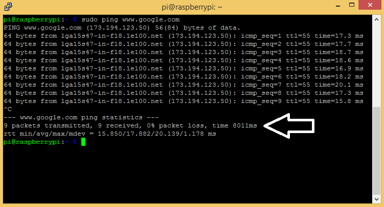 How to Set Up a Static IP for your Raspberry Pi - Direct Ethernet Connection Ping Google