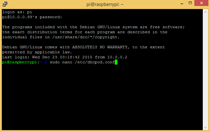 How to Set Up a Static IP for your Raspberry Pi - Sudo Nano dhcpcd conf