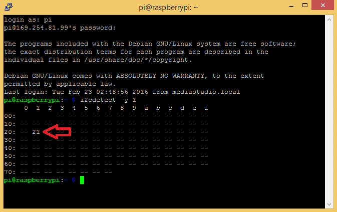 Raspberry Pi LCD - I2C Connections - I2C detect