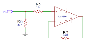 How to Design a Hi-Fi Audio Amplifier With an LM3886 - Balancing the Input Bias Current With Rin, Rb, and Rf1