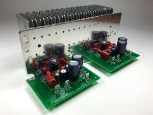 Complete TDA2050 Amplifier Design and Construction - Assembled PCBs Attached to Heat Sink