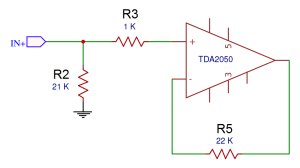 Complete TDA2050 Amplifier Design and Construction - Balancing the Input Bias Currents with R2, R3, and R5