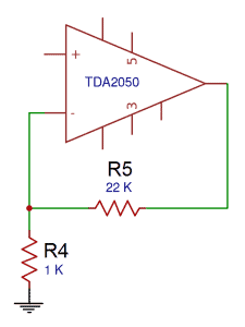 Complete TDA2050 Amplifier Design and Construction - R4 and R5 Set the Gain