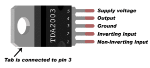 How to Make a 10W Audio Amplifier With the TDA2003 - TDA2003 Pinout Diagram