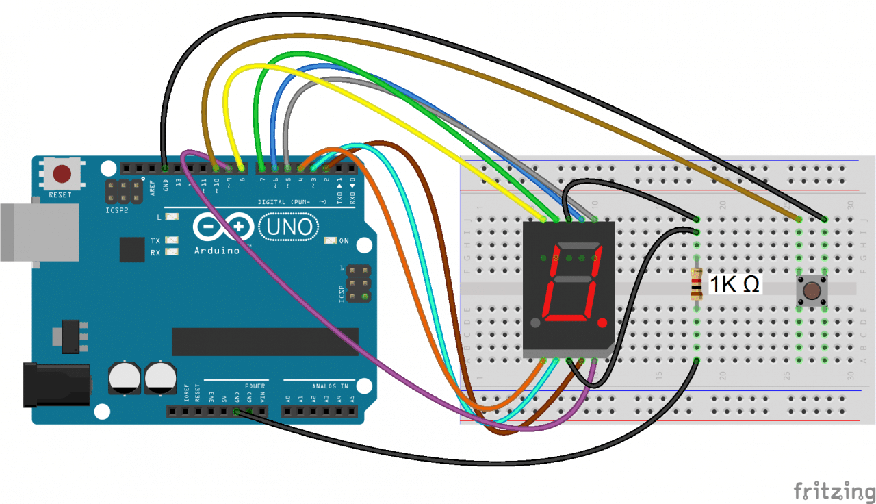 How To Set Up 7 Segment Displays On The Arduino Sin - Bank2home.com