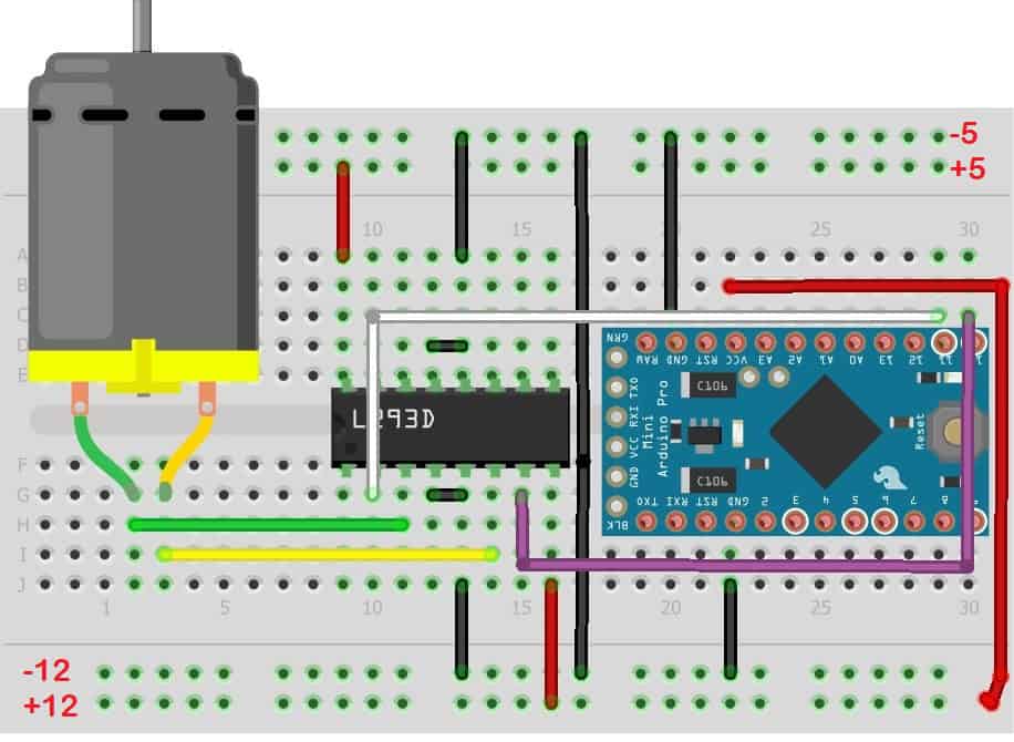 Velký Vesmír Arthur Dirigent Motor Dc Arduino L293d Zatažený Dýchání