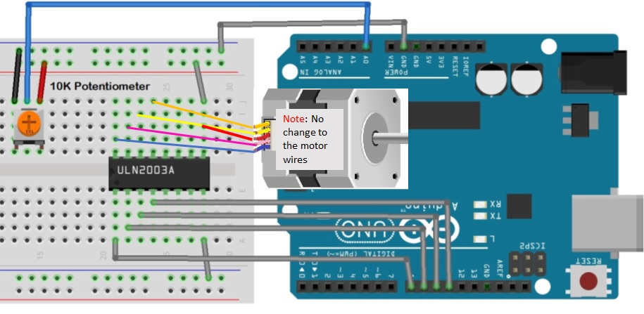 Pigment her beskæftigelse How to Use Stepper Motors on the Arduino - Circuit Basics