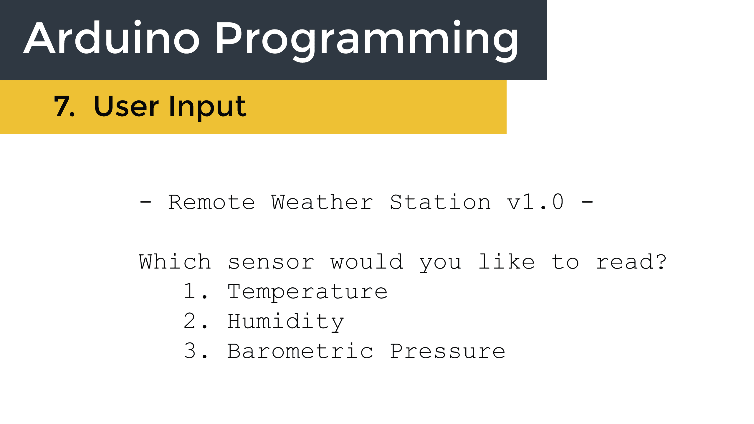 How to Read User Input from the Arduino Serial Monitor