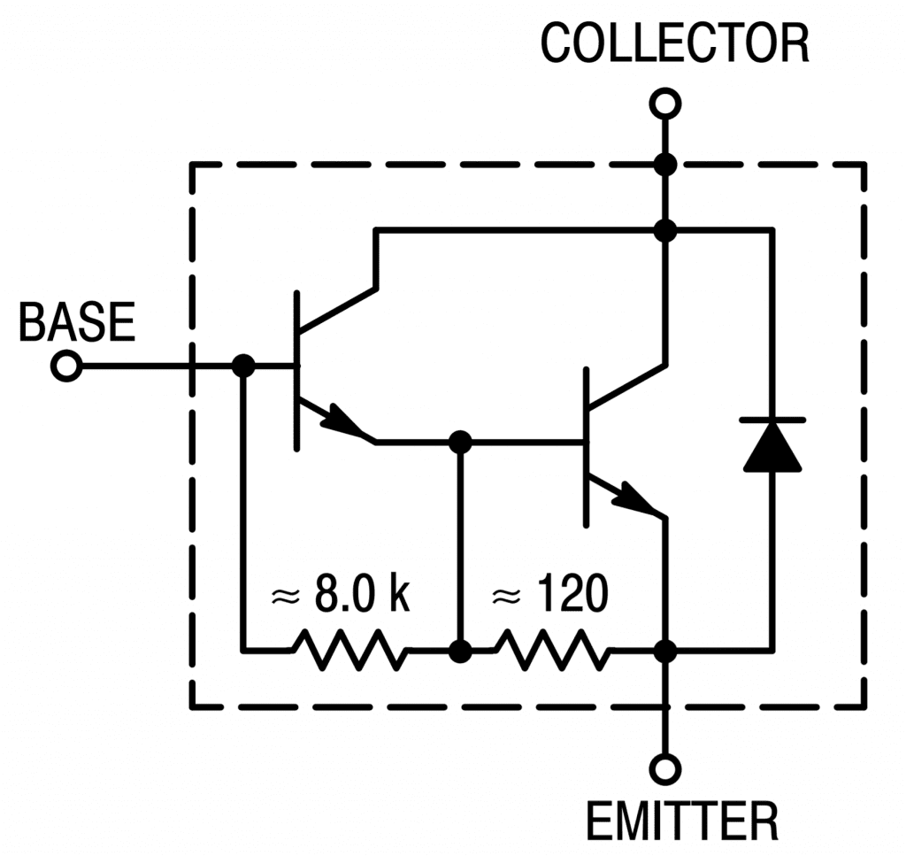 How to Control DC Motors on the Arudino - TIP120 Internal Schematic