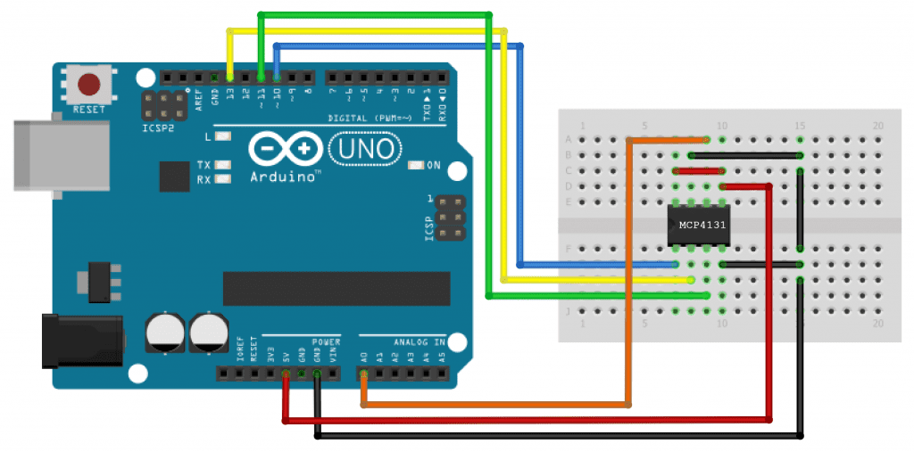 How to Set Up SPI Communication on the Arduino - MCP4131 Wiring Diagram