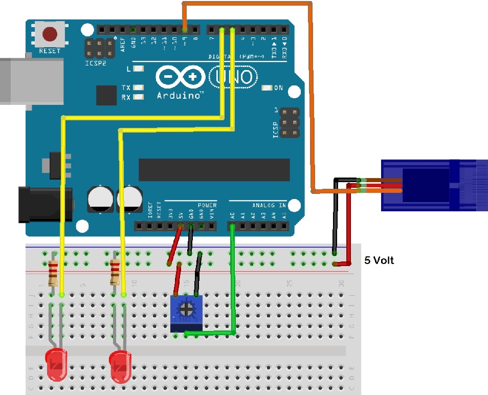 How to setup a servo motor on arduino mega