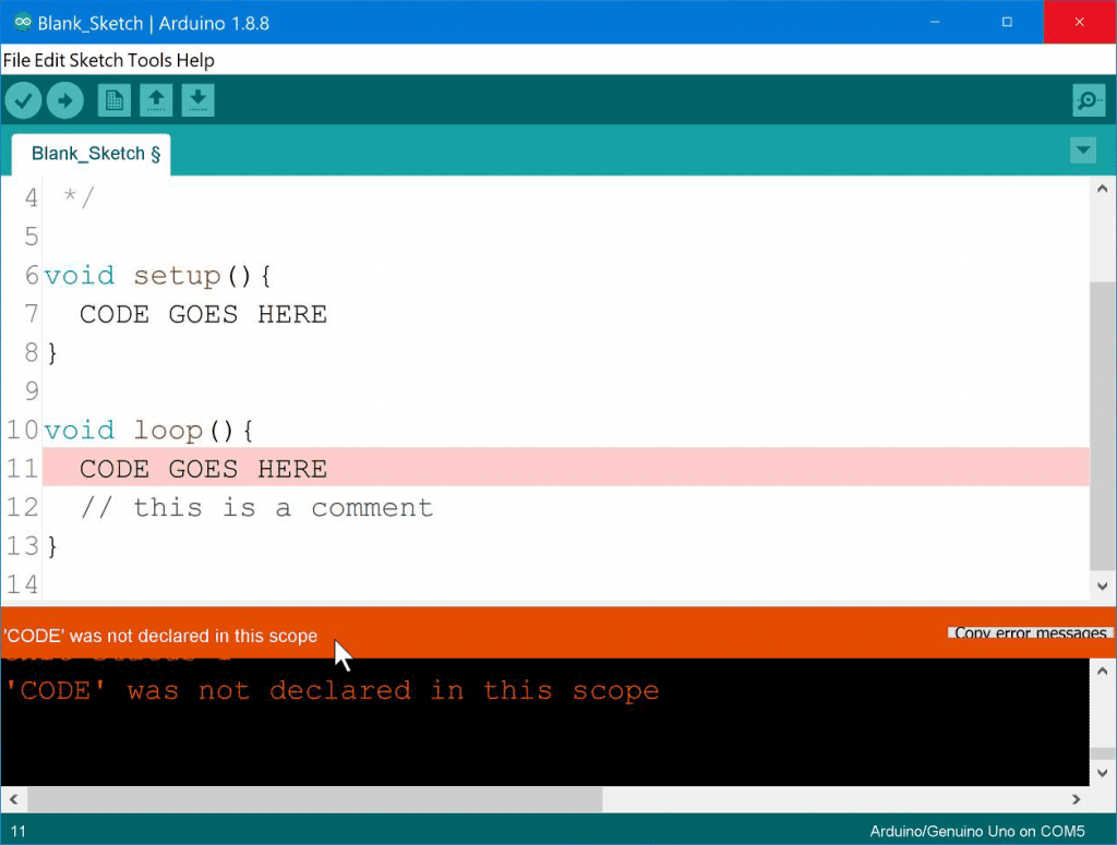 Setting up the Arduino IDE - Error Message.png