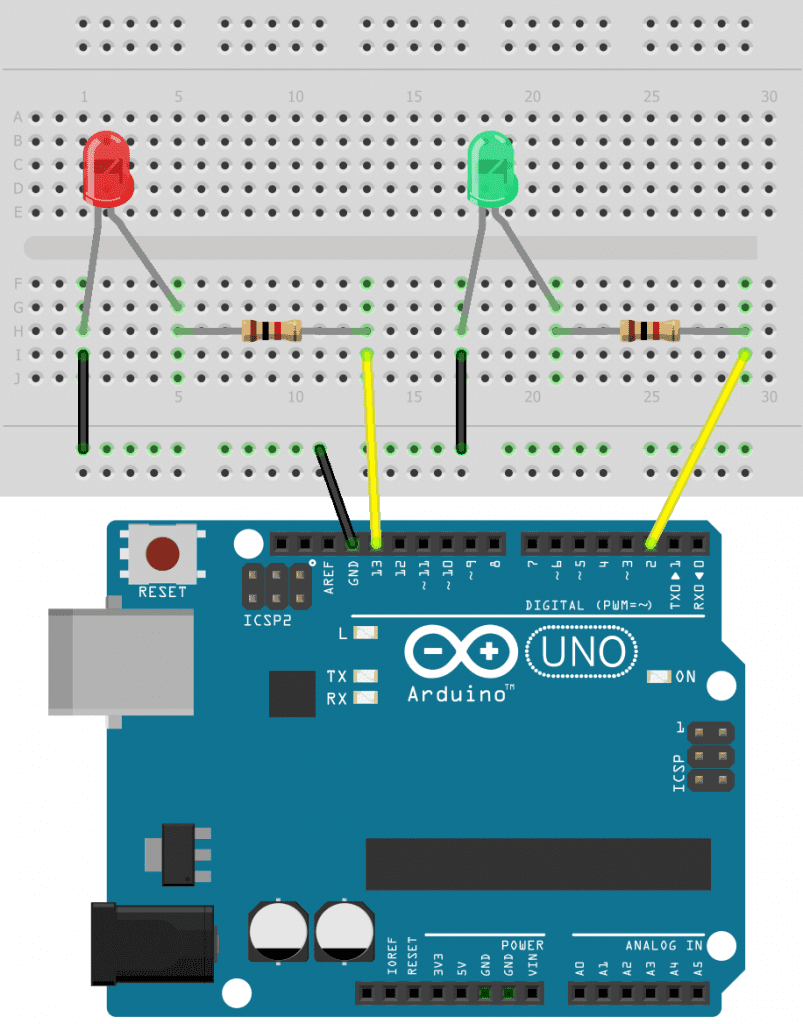 How To Connect Two Sets Of Led Lights Together Using Arduino Uno