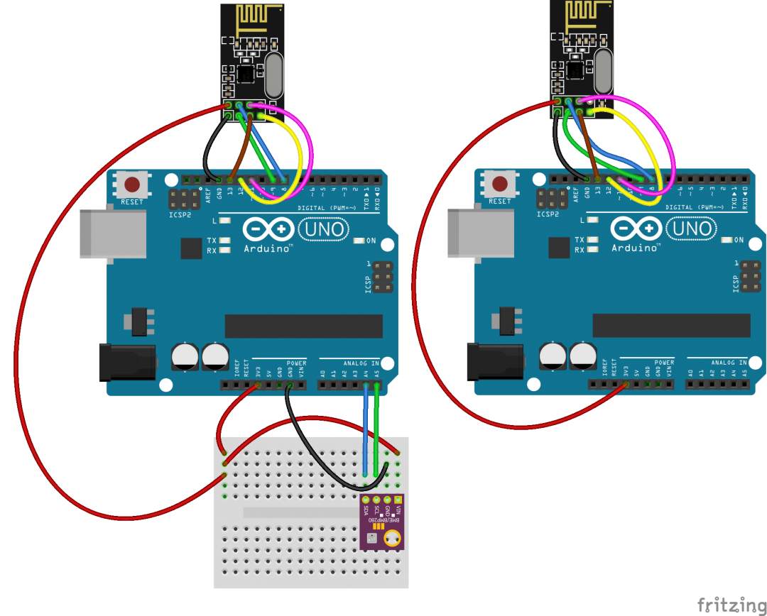 Wireless Communication Between Two Arduinos Circuit Basics