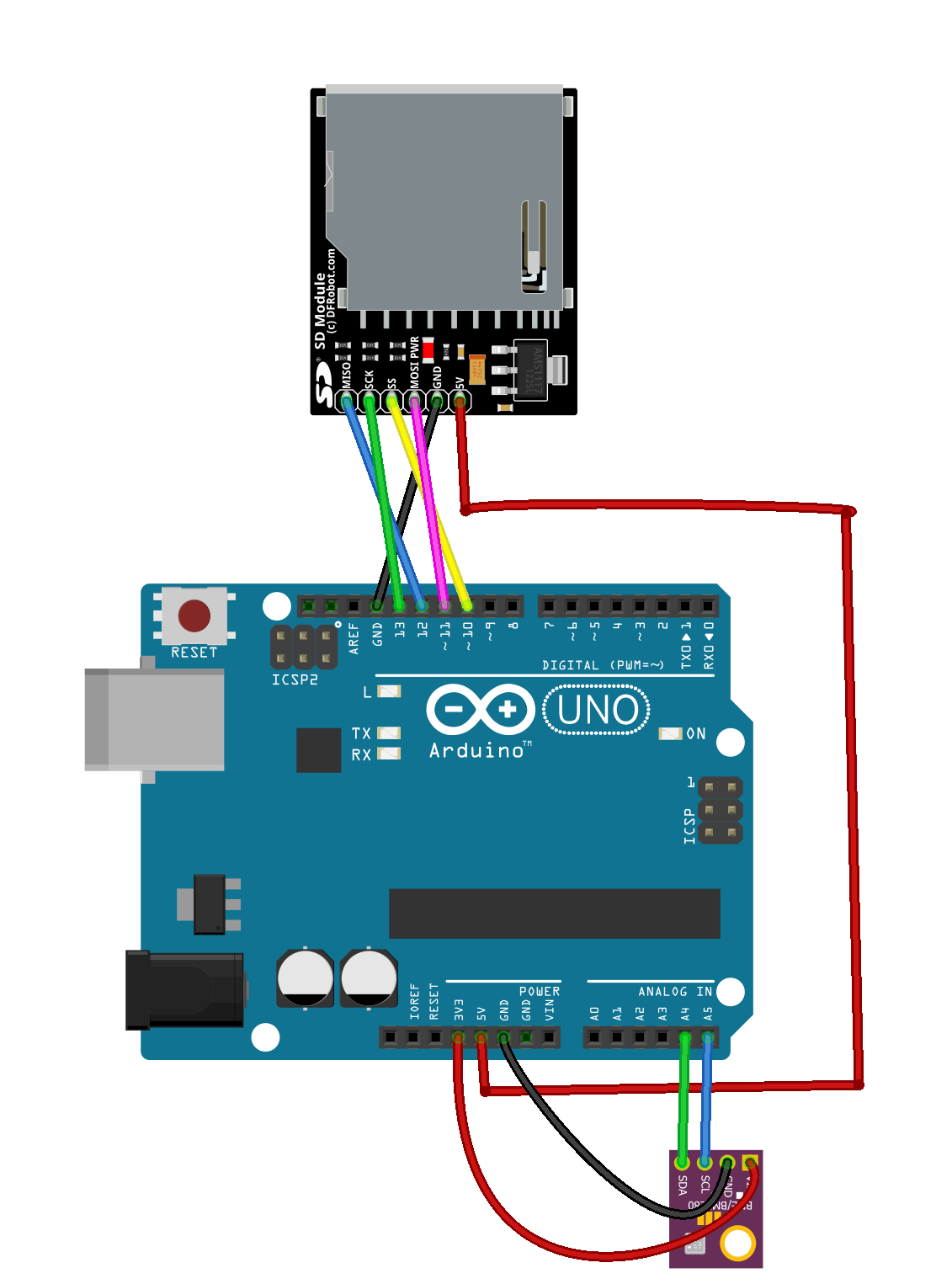 Arduino card with using sd Writing CSV