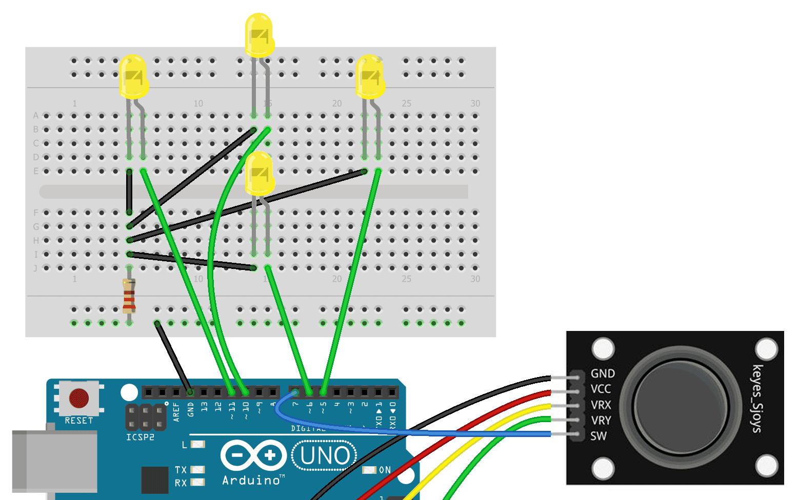 How to Setup PS2 Joysticks on the Arduino - Circuit Basics