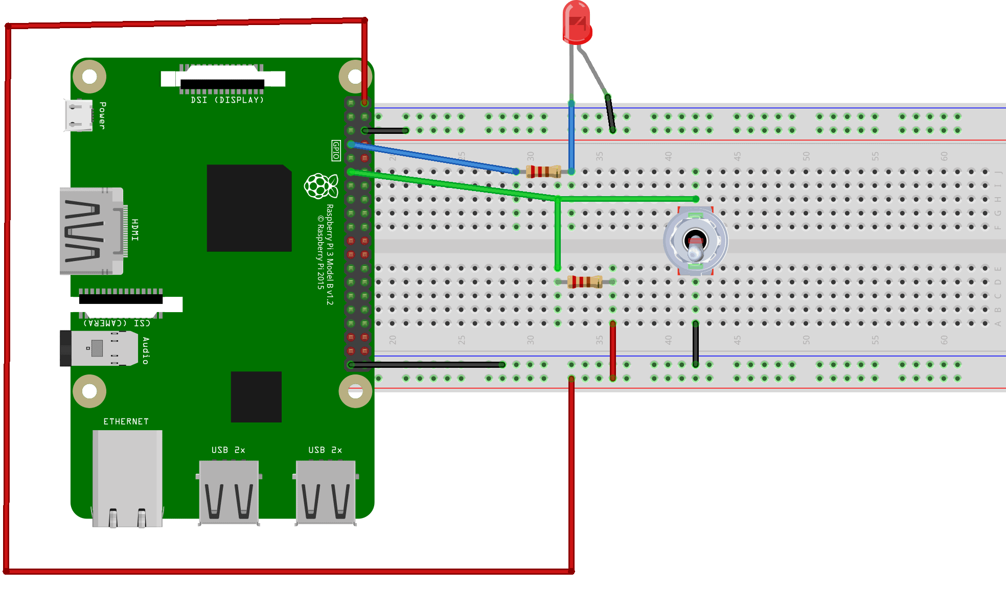 How to Set Up and Switches on the Raspberry Pi - Circuit