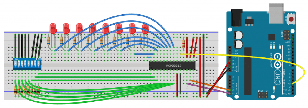 How to Use Shift Registers on the Arduino - MCP23017 Wiring Diagram