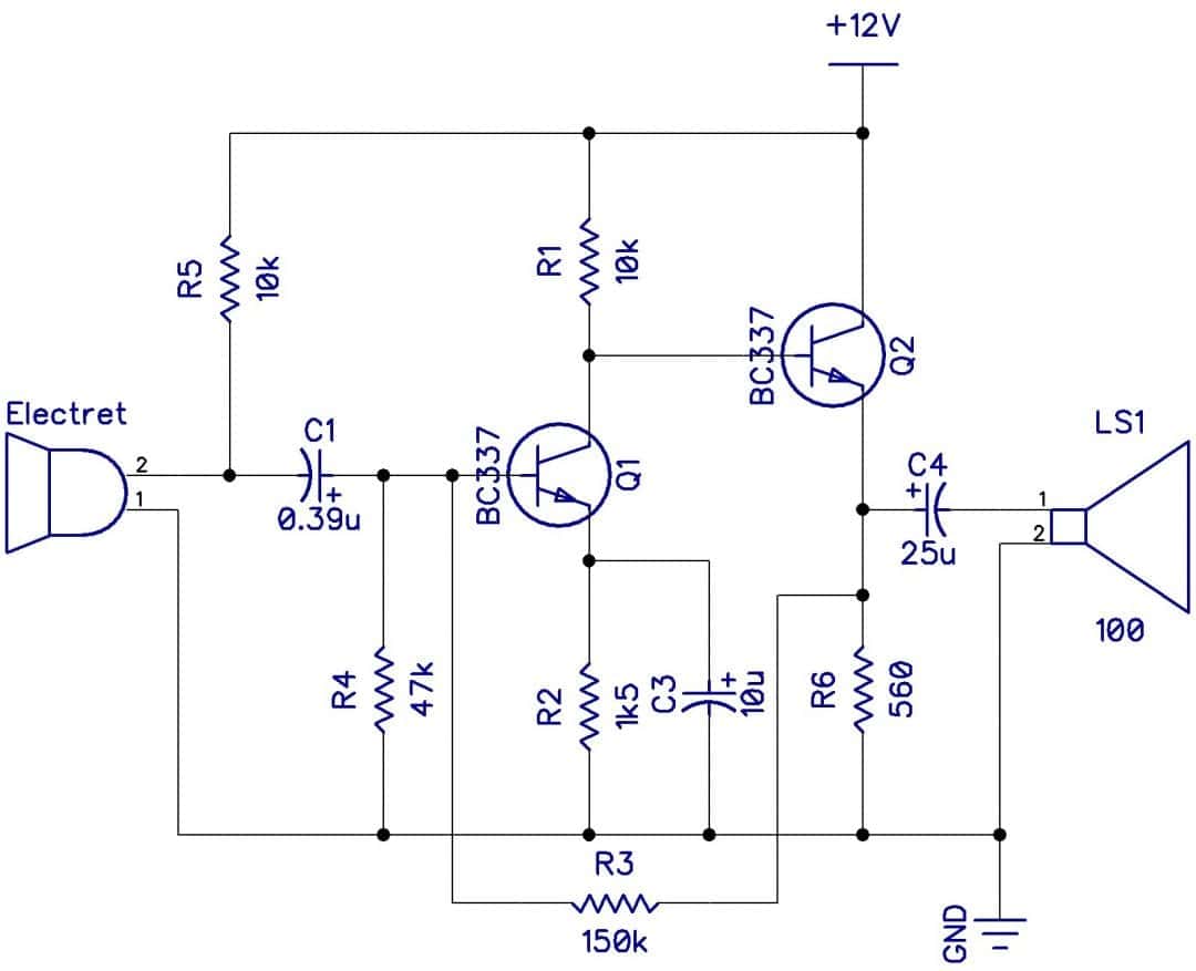 Transistor Amplifiers Circuit Diagram