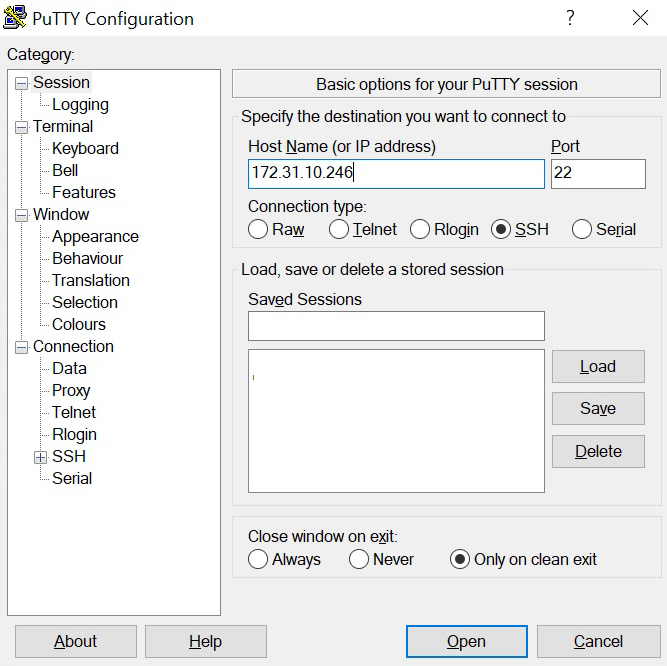 Use Putty to Access the Raspberry Pi Terminal From a Computer - PuTTY Window