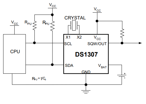 What are Real-Time Clocks? - DS1307 Operating Circuit