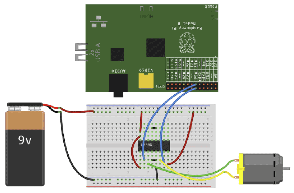 Raspberry Pi Webserver - DC Motor Wiring Diagram