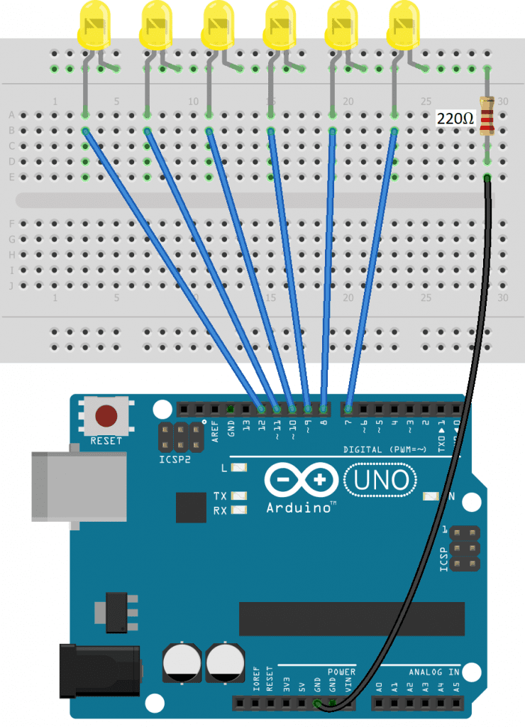 Arduino LED Array - Wiring Diagram