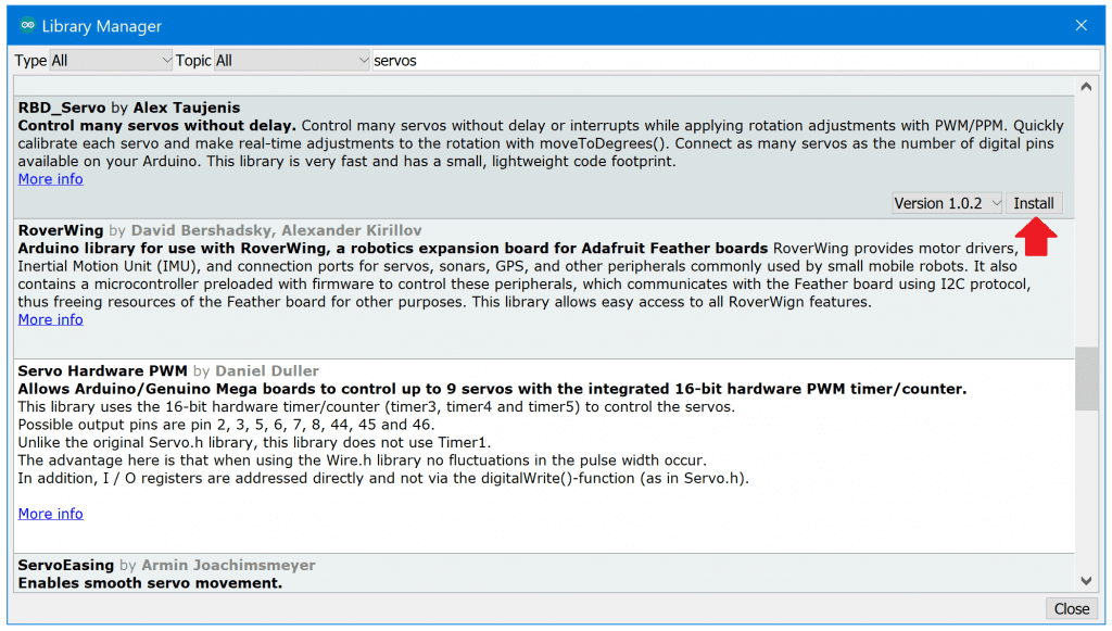 Arduino Libraries - Library Manager